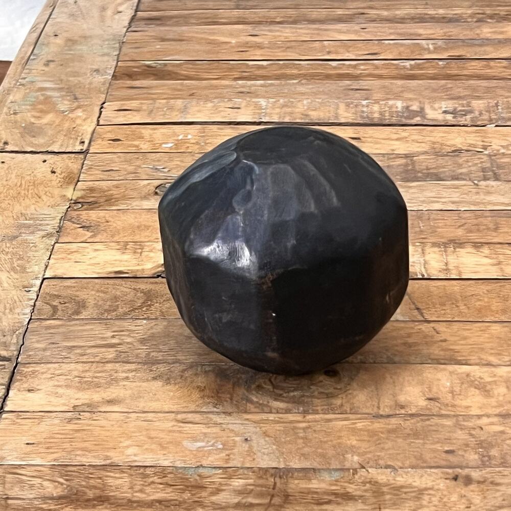 Threshold Studio McGee 5"Decorative Chiseled Wood Sphere Figurine Black - Picture 3 of 8